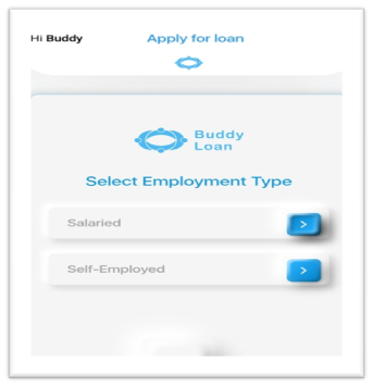 buddy loan app select employment type